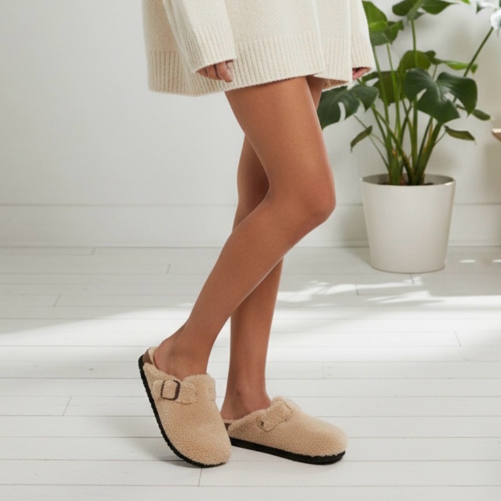 Birkenstock Papillio Boston Teddy Shearling  Sz EU 7